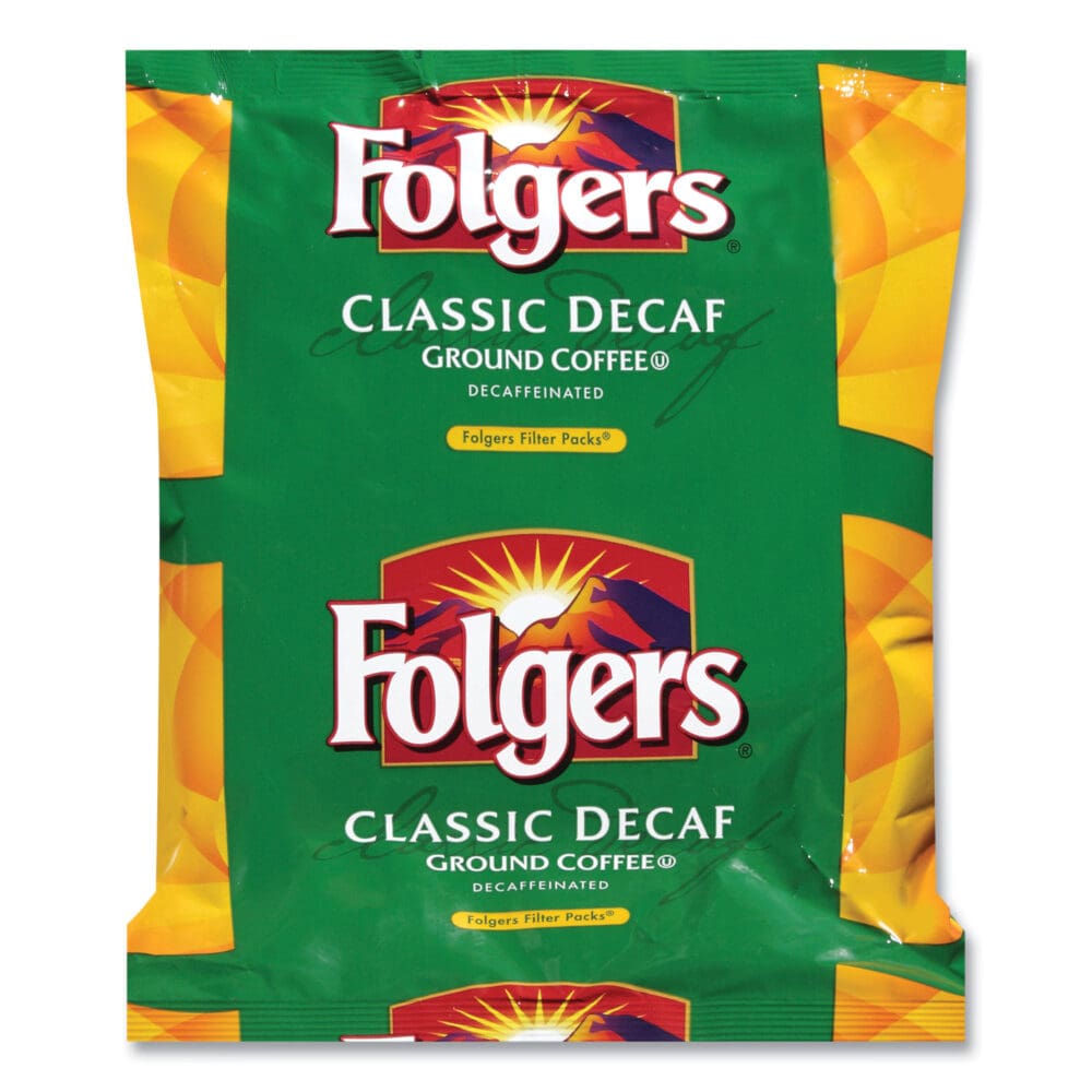 Coffee Filter Packs, Decaffeinated Classic Roast, 9/10oz, 10/Pack, 4 Packs/Carton