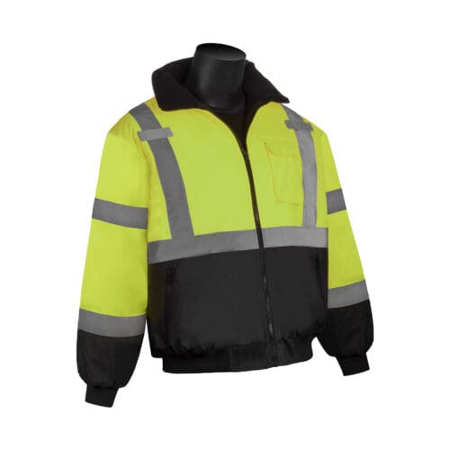Liberty Safety Class 3 Waterproof Insulated Bomber Jacket Hi-Viz Green (Size 3X-Large)