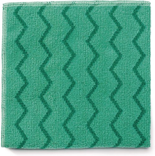 Rubbermaid Commercial Q620 Reusable Cleaning Cloths Microfiber 16 x 16 Green 12/Carton